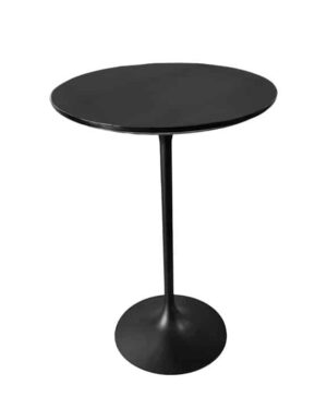 Black flute footed marble cocktail table